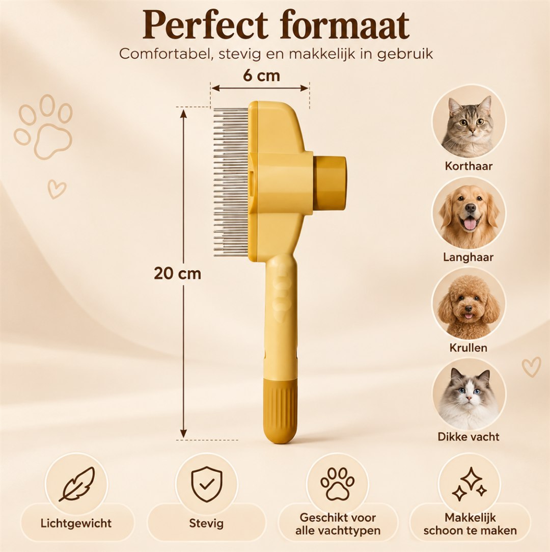 Perfect formaat, voor alle vachttypen