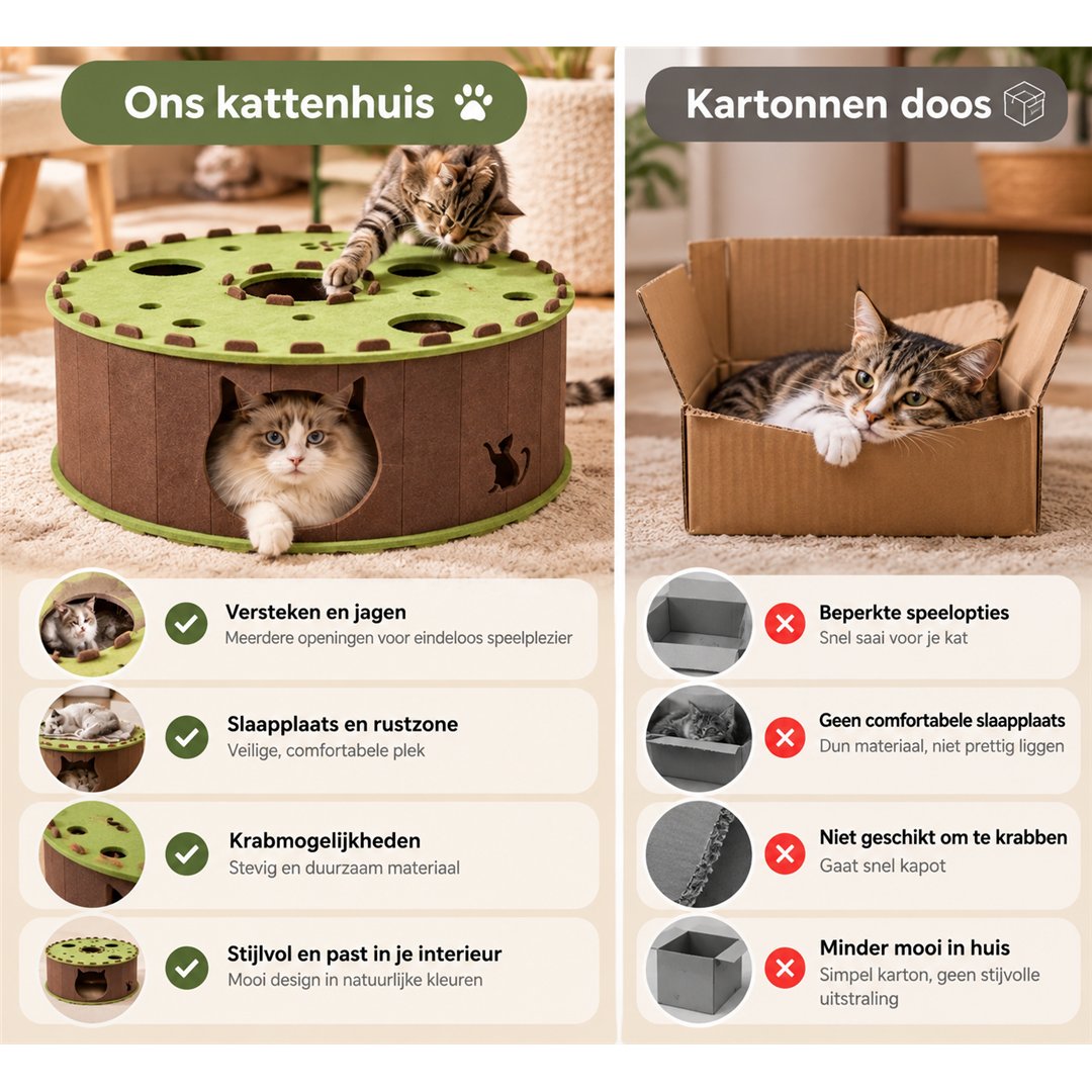 PurrCastle versus een kartonnen doos