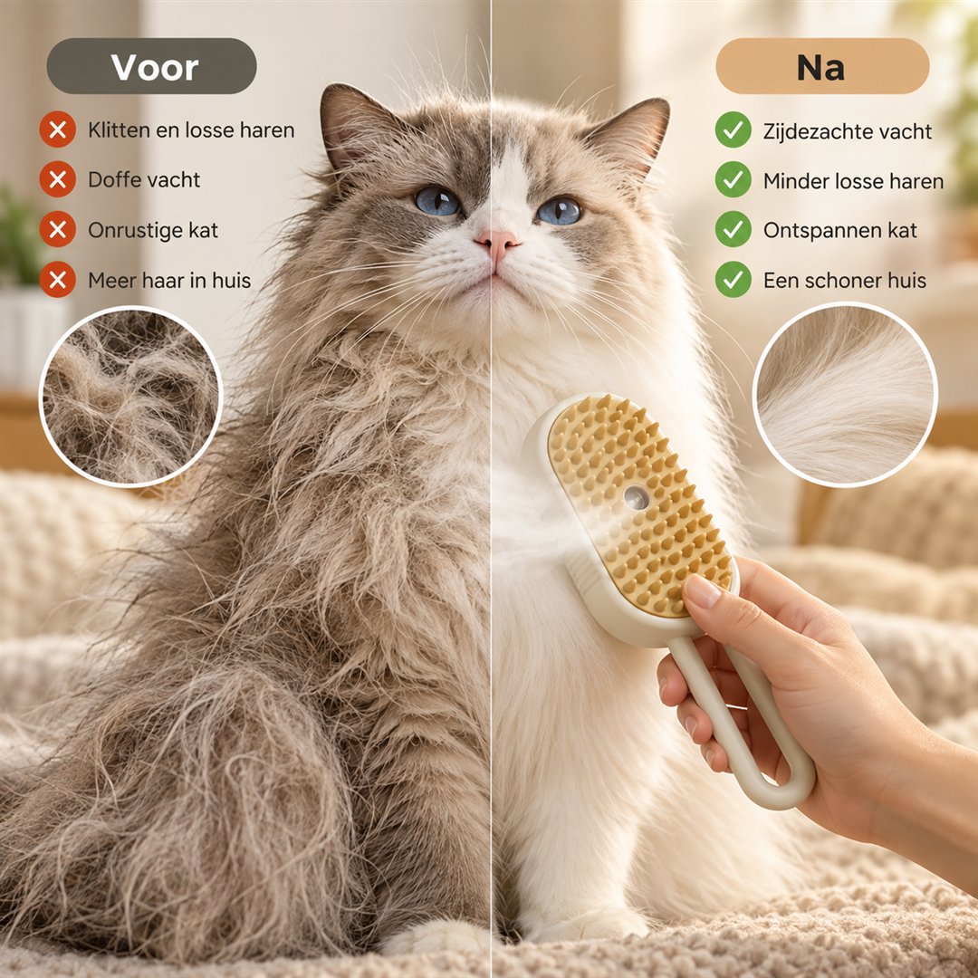 Voor en na: een zijdezachte vacht