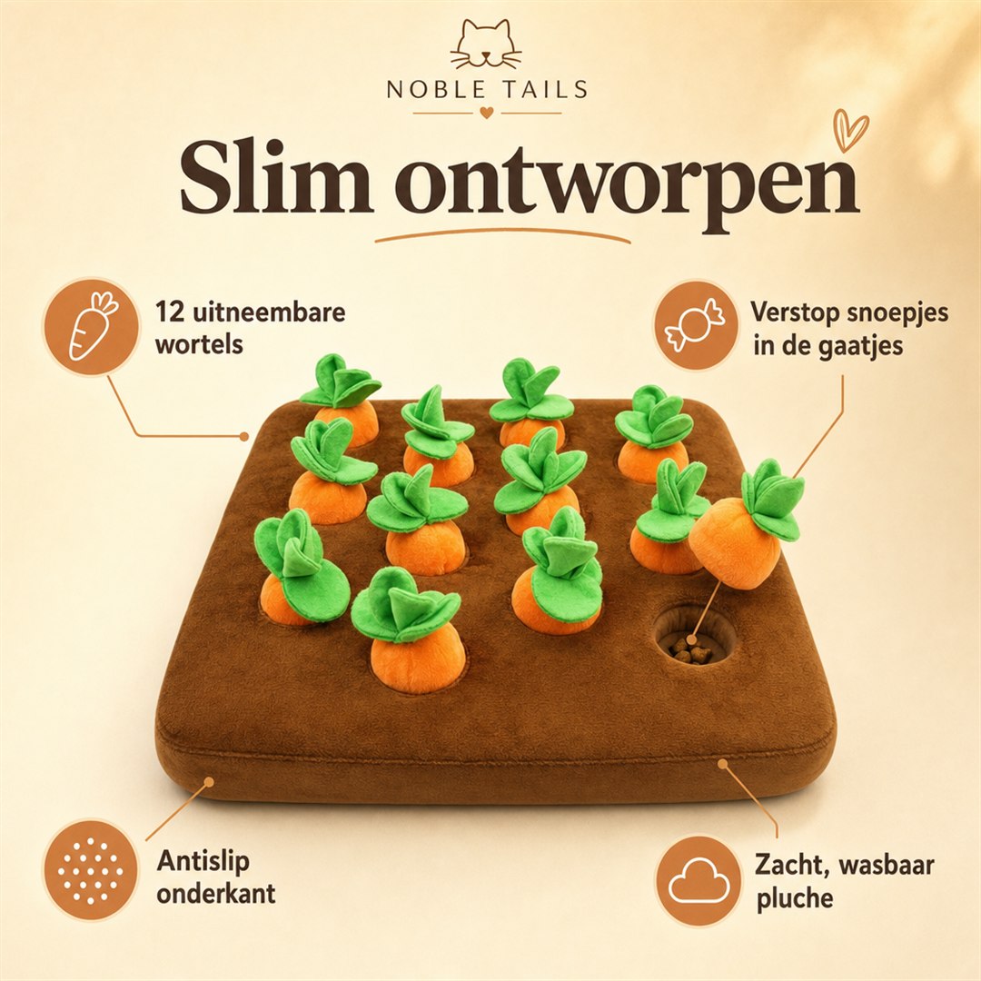 12 uitneembare wortels, antislip en wasbaar